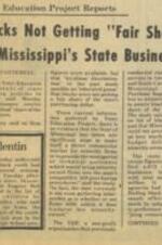 A study conducted by the Voter Education Project reveals that Black businesses in Mississippi receive a minimal share of the state's business, and the state has not taken significant steps to provide direct commercial market opportunities or technical assistance for minority-owned firms. 2 Pages.