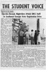 Student Nonviolent Coordinating Committee (SNCC) newsletter, The Student Voice, Vol 3. No. 3.