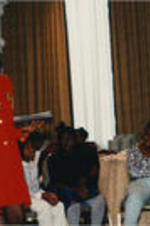 Jennifer Holliday, singer and SCLC/W.O.M.E.N. Bridging the Gap: Girls to Women Mentoring Program's honorary chair, is shown speaking to a group of young girls.