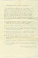 Correspondence is a resolution on civil rights and segregation from the Young Christian Students to Mary Ann Smith. The resolution condemns racial discrimination and endorses "peaceful resistance". 2 pages.