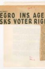 A newspaper clipping of a story about Lonnie Brown, who was harassed for attempting to register to vote. 1 page.