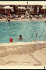 David Wayne and Wyonella Marie Henderson, children of Dr. Vivian Wilson Henderson, in a pool.