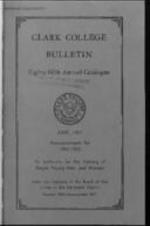 The Clark College Bulletin: Eighty-fifth Annual Catalogue, Announcements for  1952-1953