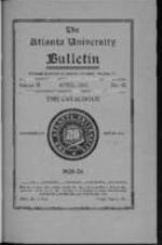The Atlanta University Bulletin (catalogue), s. II no. 63:1925-26