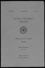 The Atlanta University Bulletin (catalogue), s. III no. 110;1959-1960; Announcements 1960-1961