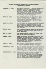 Atlanta University Center Civil Rights Movement Chronology of Events from February 1960 to September 1961 copyright by Vincent D. Fort in 1990. 2 pages.