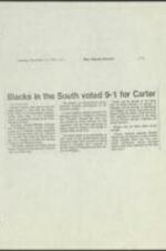 A study by the Voter Education Project found that Southern Blacks overwhelmingly voted for President Carter in the 1980 presidential election, with 92-97% of Black voters in 11 Southern states supporting him, although 2-6% of Black voters who supported Ronald Reagan were enough to provide the winning margin in two Southern states. 1 page.