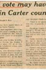 "Black Vote May Have Put Ohio in Carter Country" article noting the voting turnout in Ohio may be flipped toward Jimmy Carter in the presidential race.