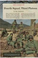 "Fourth Squad, Third Platoon" pictures and article about the success and heroism of Sargent Arthur C. Dudley.