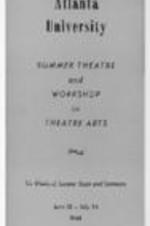 A program for a summer theatre workshop held at the Atlanta University.
