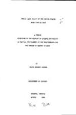 Public land policy of the United States from 1784 to 1828, 1949