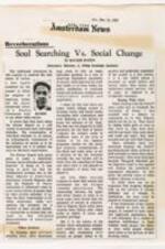 A copy of a newspaper clipping with an article written by Bayard Rustin describing racism in American institution. 1 page.