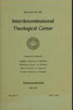 Bulletin of the Interdenominational Theological Center Vol. 5, May 1964