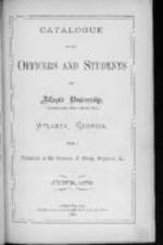 Catalogue of the Officers and Students of Atlanta University, 1875