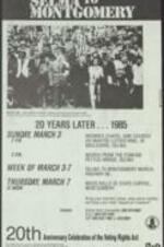 Flyer for the 20th anniversary of the Voting Rights Act. 1 page.