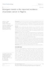 Emergent Trends in the Reported Incidence of Prostate Cancer in Nigeria