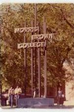 View of entrance sign "Morris Brown College, Founded 1881".