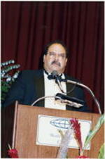 An unidentified man speaks from the podium at the at the Atlanta Student Movement 20th anniversary event.