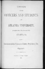 Catalogue of the Officers and Students of Atlanta University, 1899-1900