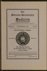 The Atlanta University Bulletin (catalogue), s. II no. 61: The President's Report, November 1925