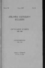 The Atlanta University Bulletin (catalogue), s. III no. 54;1945-1946; Announcements 1946-1947