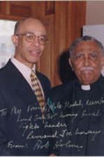 An autographed photo of Georgia politician Bob Holmes with Joseph E. Lowery. Written on recto: To My Friend, Role Model, Mentor, and Greatest living Civil Rights Leader Reverend Joe Lowery; From: Bob Holmes