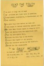 Flyer decreeing the many problems facing African Americans at home besides the World War.