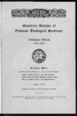Quarterly Bulletin of Gammon Theological Seminary Catalogue Edition 1913-1914
