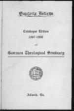 Quarterly Bulletin Catalogue Edition 1907-1908 of Gammon Theological Seminary