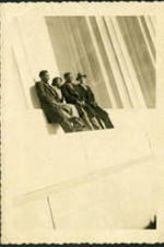 Dr.Vivian Wilson Henderson with his wife Anna Henderson and two men, one of whom is John Valentine, on the steps of the Lincoln Memorial in Washington, D.C.