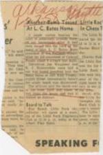 "Another Bomb Tossed at L. C. Bates Home" article on another bomb being thrown in Mrs. L. C. Bates' yard. 1 page.