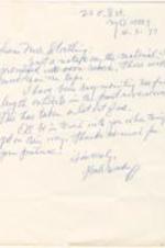 Correspondence from Hale Woodruff to Winifred Stoelting regarding materials he sent. 2 pages.