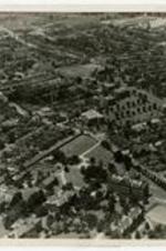 Aerial view of Spelman College. Written on verso: Aeroplane view of campus.