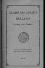 The Clark University Bulletin: Sixty-first Annual Catalogue 1928-1929