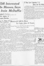Photocopy of newspaper clippings regarding the McDuffie's visit to Elberton, Georgia.