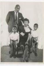 Portrait of George A. Sewell and his wife and grandchildren, Terrance Oliver and Darryl Oliver.