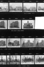 A contact sheet containing campus buildings.