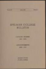 Spelman College Bulletin 1951-1952