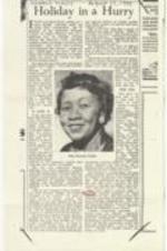 "Holiday in a Hurry" article on Miss Dorothy Height's visit to Europe. 1 page.