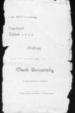 Clark University Courier: Catalogue Edition, 1898-1899