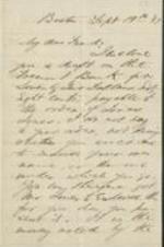 A letter to John Brown from Franklin B. Sanborn, regarding fundraising. 3 pages.