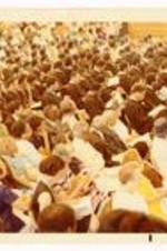 Photograph of Morehouse College graduation audience. Written on verso: Scene during Morehouse Commencement Exercises on June 1, 1971, in Archer Hall.