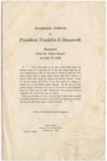 A full text copy of President Franklin Roosevelt's acceptance address.