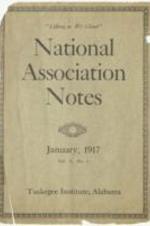 National Association notes from the Tuskegee Institute publication with various articles on health, women, thrifting, and alumni contacts. 20 pages.