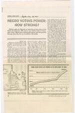 A newspaper article describing the rise in Black elected officials and debating the voting power of newly registered Black voters. 4 pages.