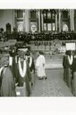 Interior view of chapel during commencement.