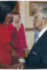 Joseph E. Lowery is shown with First Lady Michelle Obama at the White House during the reception at which Lowery received the Presidential Medal of Freedom.