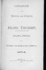 Catalogue of the Officers and Students of Atlanta University, 1877-78