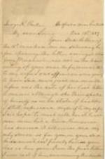 A letter to Richard Parker from Samuel Earle regarding the death of Parker's wife. 3 pages.
