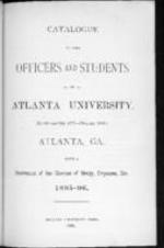 Catalogue of the Officers and Students of Atlanta University, 1895-96